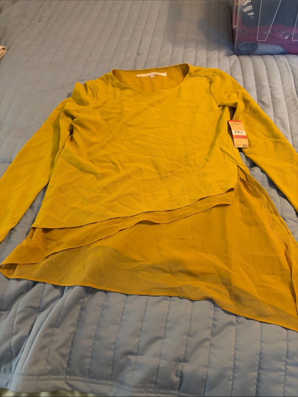 RACHEL Rachel Roy Layered Chiffon-Hem Tunic in Yellow-Green